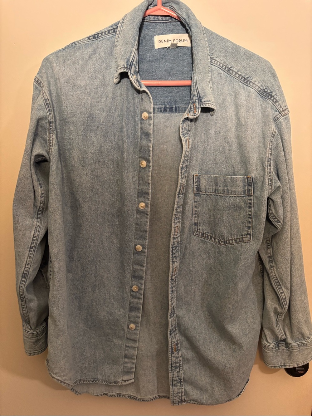 Aritzia Denim Forum Light Blue Denim Shirt Jacket